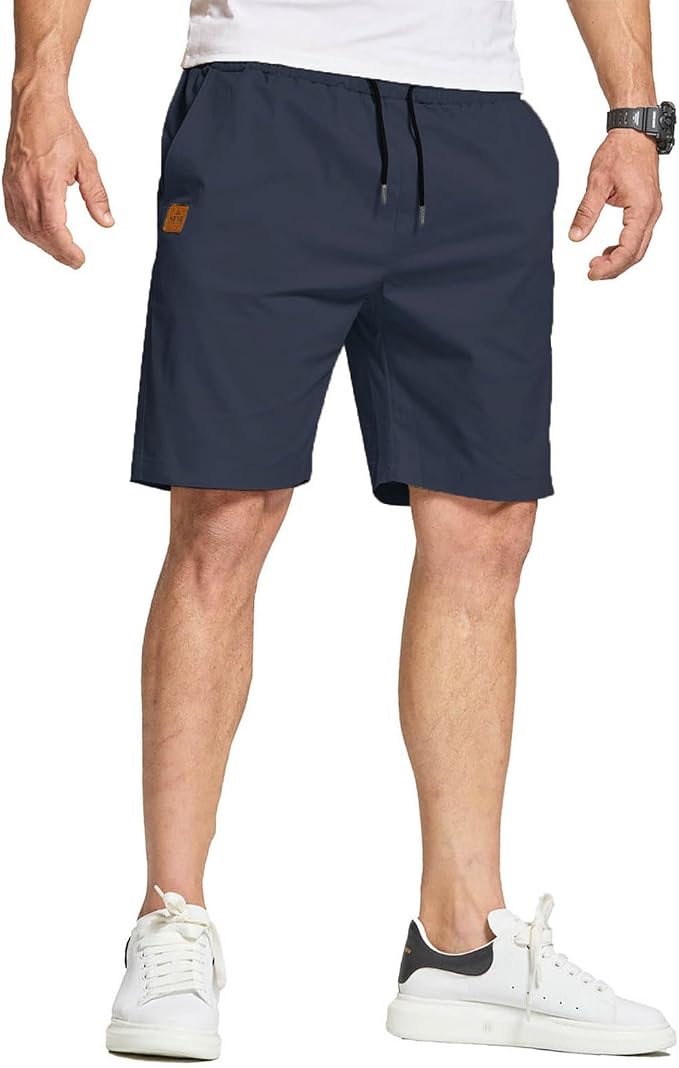 JustSun Pantalones Cortos Hombre Algodon Verano Shorts Casual Chino con Bolsillos