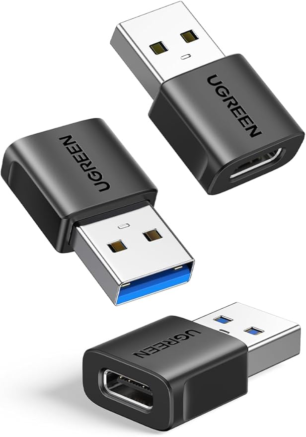 UGREEN Adaptador USB a Tipo C 3 Pack 10Gbps Convertidor Machoa a Hembra 3.2 Compatible con iPhone 17 16 15 Plus Pro Air MAX CarPlay MacBook iPad Galaxy