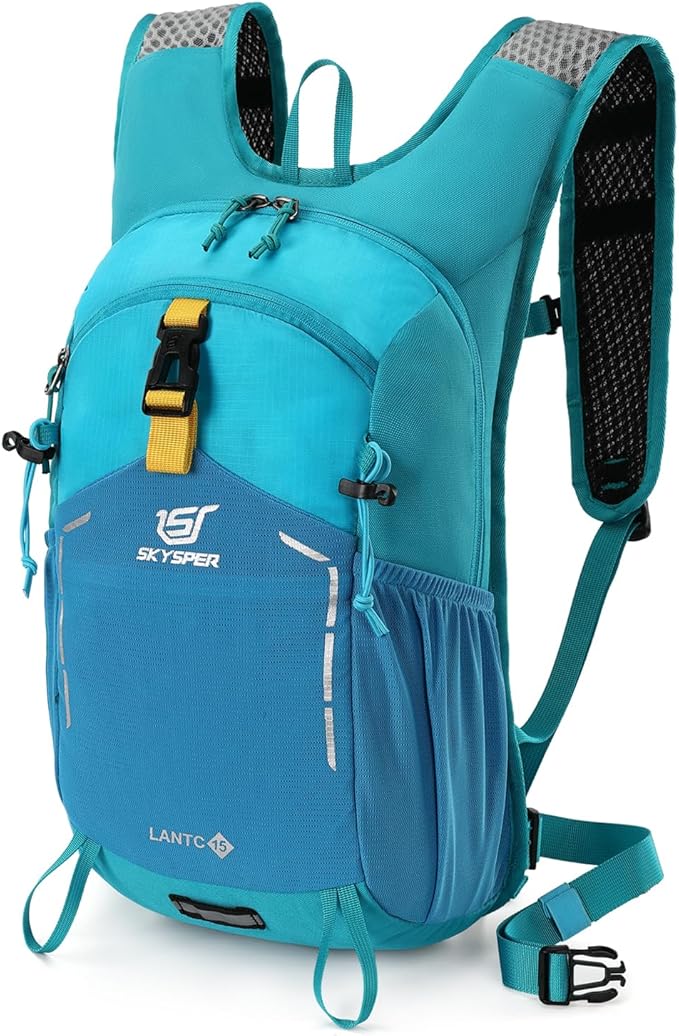 SKYSPER Mochila de Senderismo 15L Ligero Transpirable Mochila para Excursiones Mochila de Viaje para Deportes al Aire Libre Trekking Ciclismo