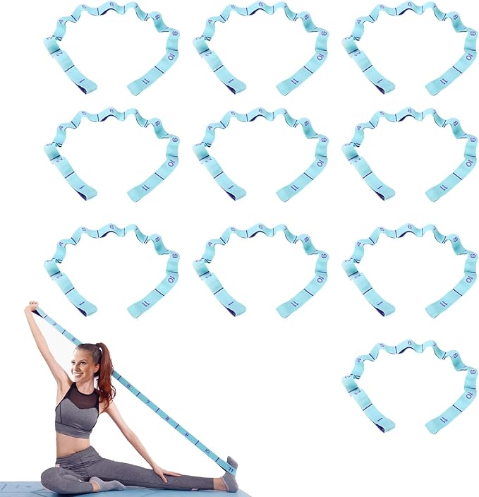 Bandas Elasticas Fitness, Banda de Estiramiento de Yoga para NiÑ s y Adultos, Banda Elástica de Resistencia con 11 Anillos, para Pilates, Yoga, Fitness, Gimnasia, Crossfit y Danza.