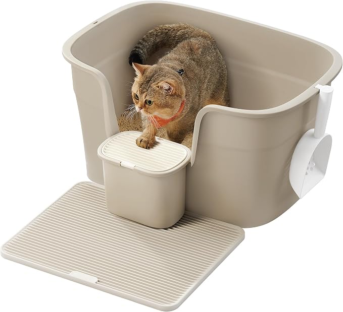 Feandrea Arena Gato, Pala, para Gatos Grandes, Beige Capuchino
