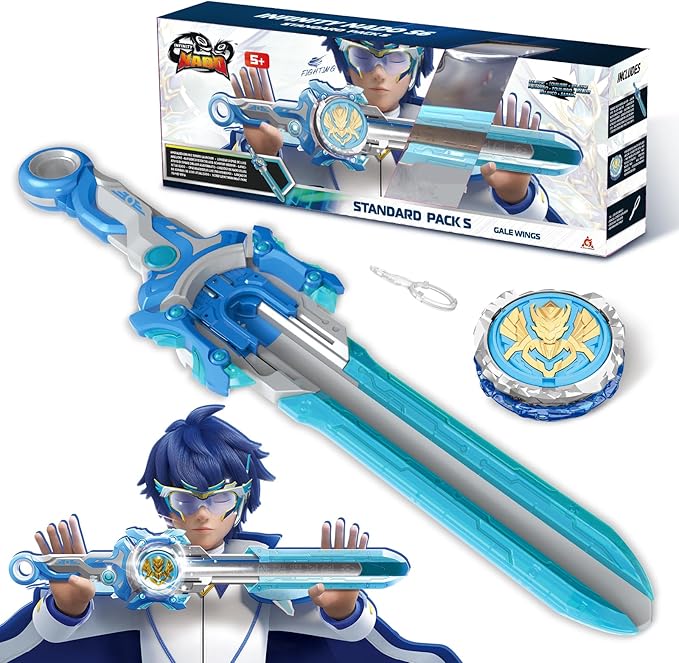 INFINITY NADO Lanzador Espada Peonza Metal Luminosa – Gale Wings 5+