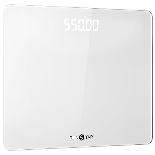 Bascula Digital de baño de 550 lb para peso corporal con plataforma ultra ancha y pantalla LCD grande, báscula precisa de alta precisión con capacidad extraalta.