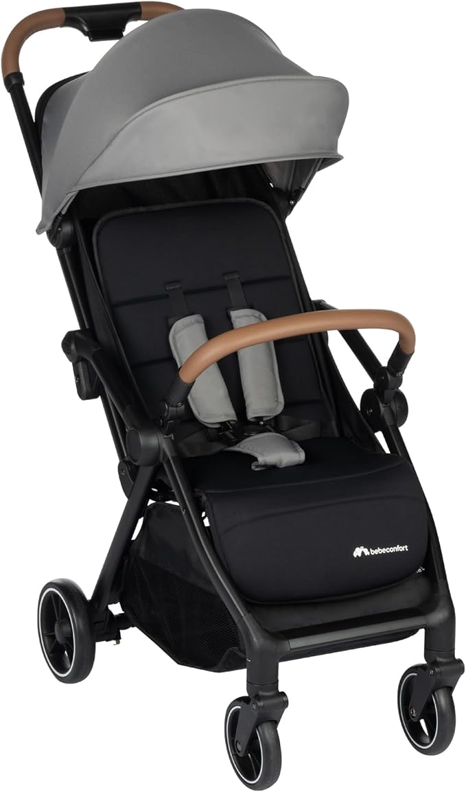 Bebeconfort Sunlite, Silla paseo bebé, 0-4 años(máx. 22kg), Silla de paseo ligera (7,2kg), Posición tumbada, Plegado automático y compacto, Reclinado con 1 mano, Gran Cesta (5 kg), Tinted Grey