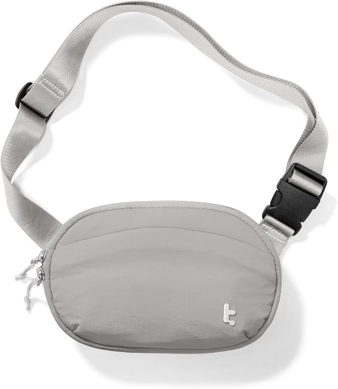 Tomtoc Riñonera Mujer Con Protección RFID, 1,5 L Bolso Bandolera Pequeño, Impermeable y Ligero, Bolso de Pecho de Uso Diario, Portátil Para Viaje, Gris