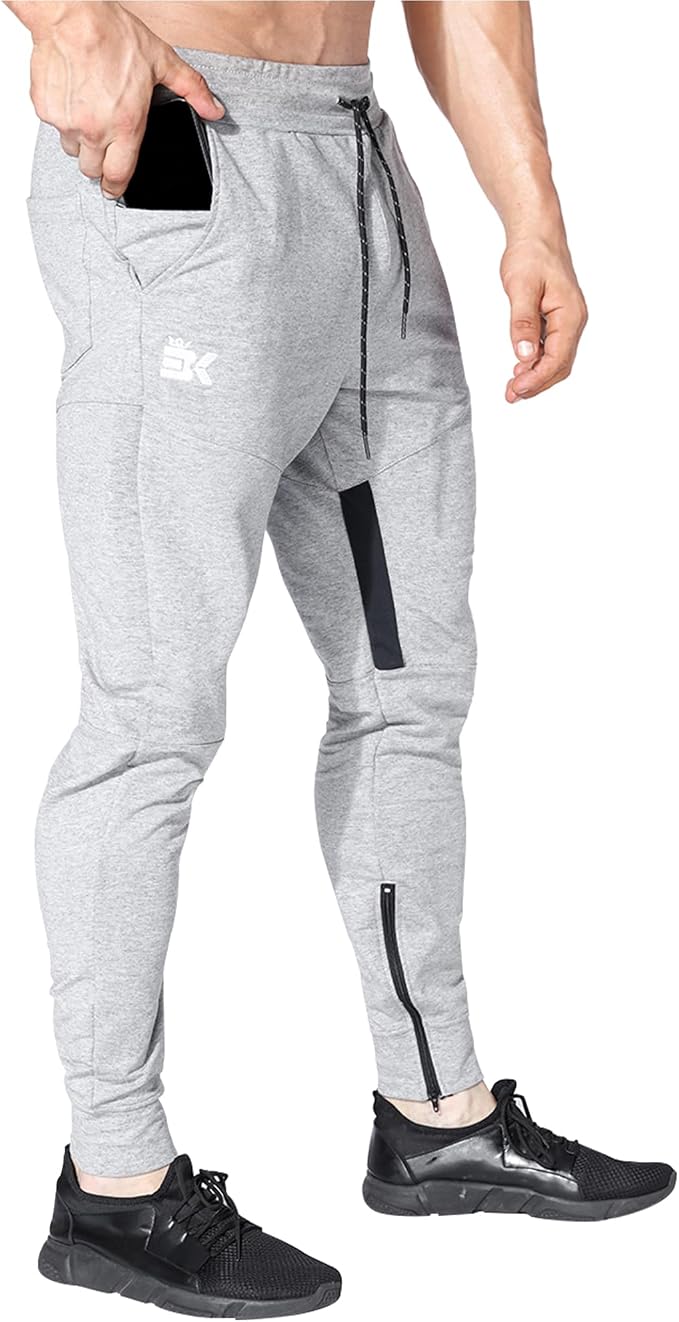 ZENWILL Pantalon Chandal Hombre Cremallera Gimnasio Jogger