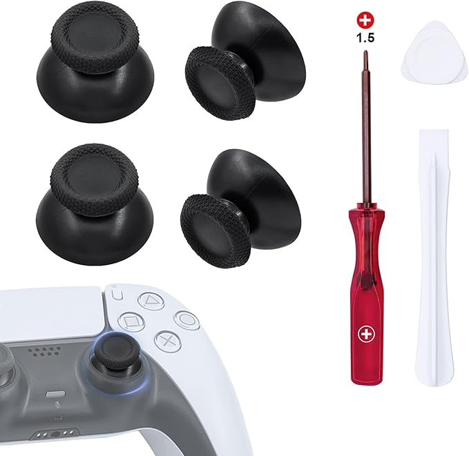 Mcbazel Joystick Kit de Reparación de Repuesto para PS5 DualSense Controlador con Destornilladores, Tapa analógica para el Pulgar