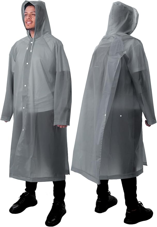 ANYOO Chubasquero Impermeable Unisex con Mangas, Paquete de 2 Ponchos de lluvia Larga para Adulto con Capucha y Espacio Adicional en la Mochila para Senderismo, Ciclismo, Acampada, Talla única