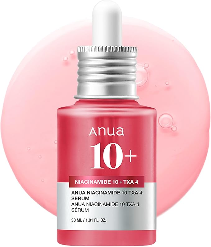 ANUA Niacinamide 10 + TXA 4 Serum, Hyaluronic Acid, Tranexamic acid, Vitamin B12, Facial Serum for Glass Skin, Clarifying, Radiant Complexion with Natural Color, Korean Skin Care (30ml /1.01 fl.oz)