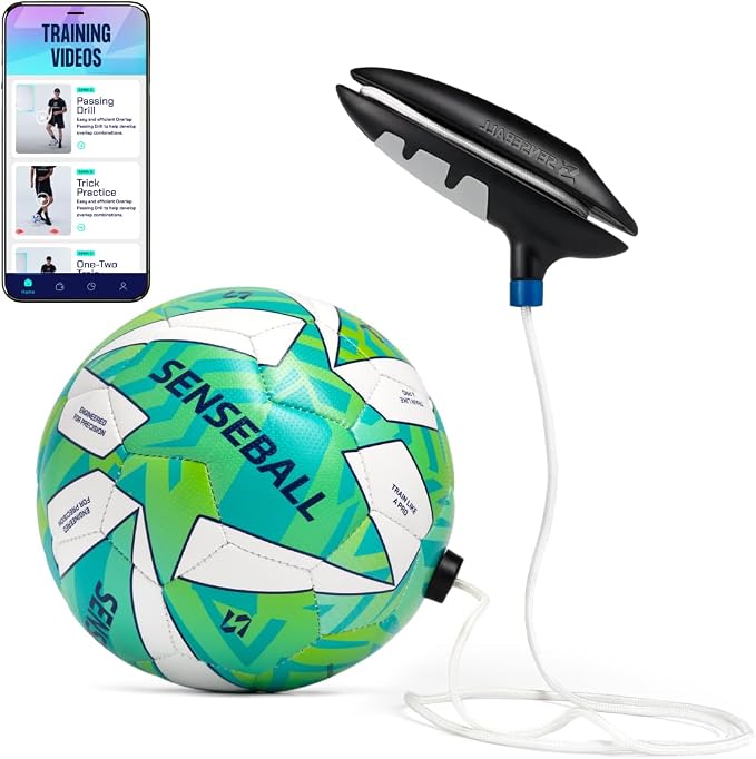 SenseBall Balón de Fútbol & App | Talla 2 & 3 | Entrenamiento Diario para Todos los Niveles | Mejora Habilidad y Control con Programa de Entrenador Profesional y 50+ Vídeos de Ejercicios