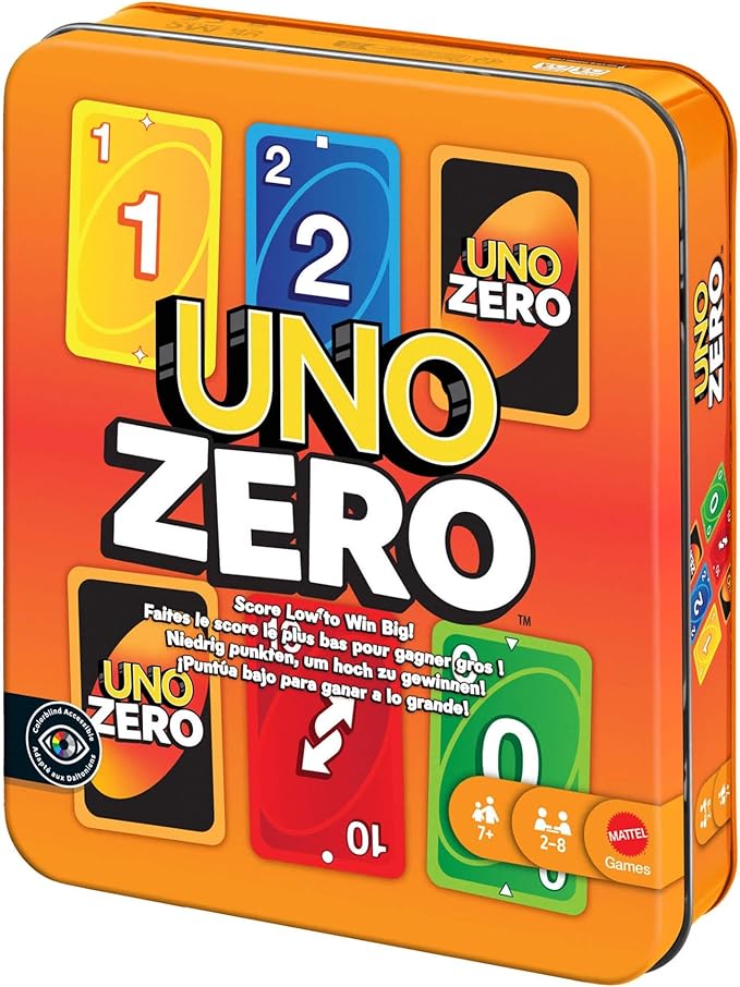 Mattel Games Cartas UNO Zero, 7+ años, 2-8 Jugadores