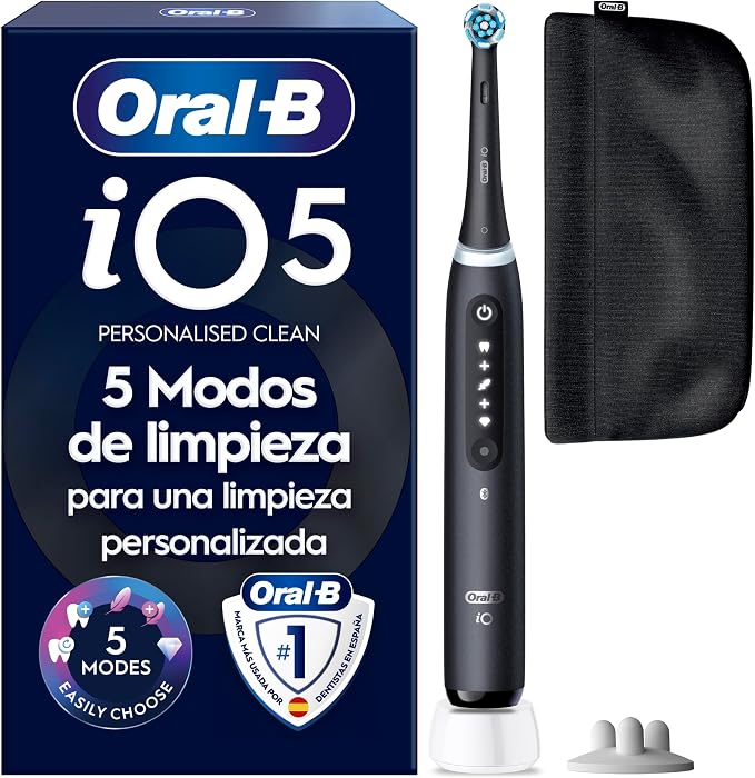 Oral-B iO 5 Cepillo de Dientes Eléctrico con 1 Cabezal, Negro