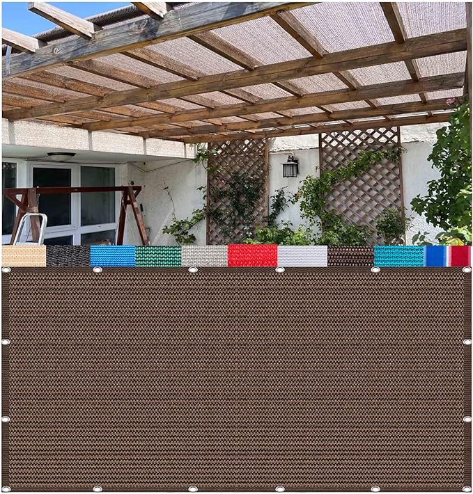 Marrón Malla de Sombra 180 g/m²–Red de Protección Solar UV Resistentente, Transpirable y Ligera para Jardín, Terraza, Invernadero y Pérgola–1.5mx5m Toldo con Ojales Exterior