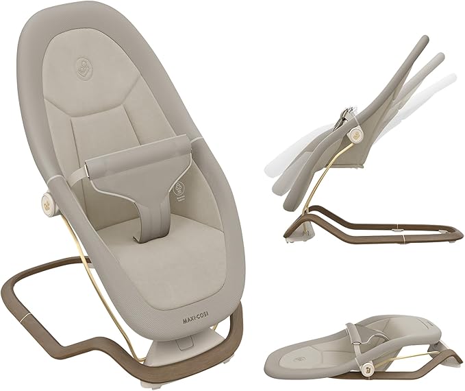 Maxi-Cosi Dove, Hamaca Bebé, 0-3 Años, 0-15 kg, Hamaca Bebé Ligera, Plegable, Portátil, Balanceo Natural,Tejidos Eco Care 100% Reciclados, Elegance Beige