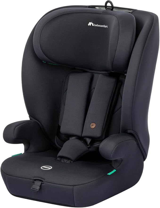 Bebeconfort Ever i-Safe, Alzador Coche Niño, De 15 Meses a 12 Años, 76-150 cm, Silla Coche Evolutiva, Seguridad R129, Protección frente a Impactos Laterales, 11 Posiciones Reposacabezas, Full Black