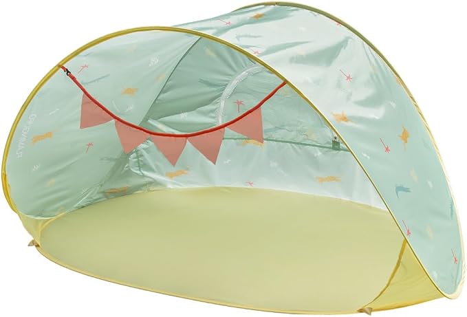 Flamingueo Tienda Playa Bebe - Protección UPF 50+ - Montaje Pop Up - Plegable - Bolsa Transporte - 100x145x80cm - Verde