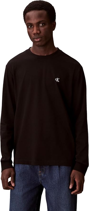 Calvin Klein LS Easy Monogram tee Lv04rd247g Camisetas Hombre (Pack de 1)