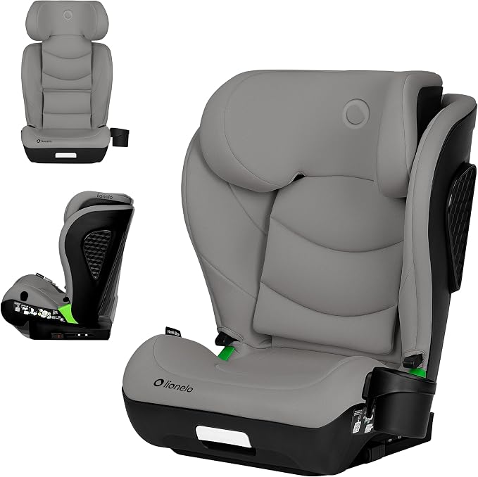 LIONELO NEAL I-SIZE Silla de Coche Para Bebés, Grupo 2 3, de 100-150 cm De 3 a 12 años aprox. Fijación ISOFIX o Cinturones Reposacabezas Ajustable Protección Lateral Reposabrazos Norma R129