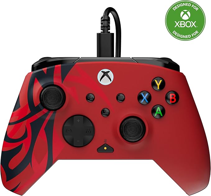 Turtle Beach Rematch Advanced Spirit Red Mando de juego con cable. Con licencia para Xbox con botones reemplazables, gatillos ultracortos y controles de Audio