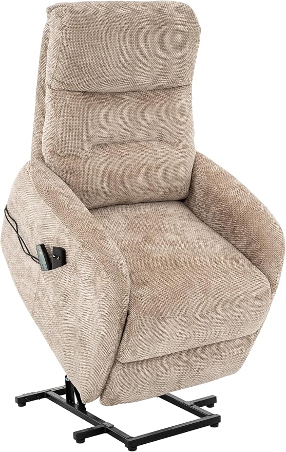 Astan Hogar Sillón Relax con Función Auto-Ayuda (Levanta Personas) y reclinación eléctrica. Masaje y Termoterapia, Tapizado en Chenilla, Modelo Alma AH-AR10600AR