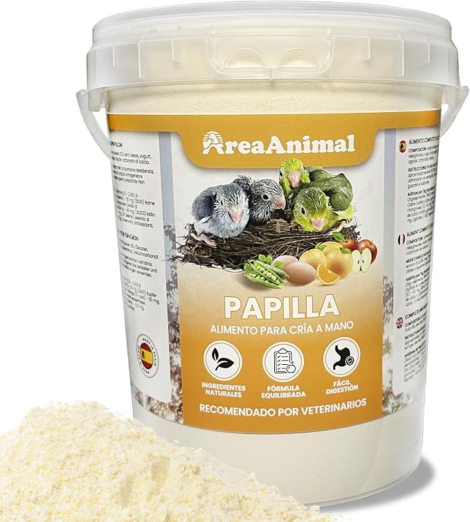 Papilla Pajaros 800G, Papilla Agapornis, Papilla para Jilgueros y Ninfas Papilleras, Alimento para Aves de Cualquier Tipo, Comida Agapornis, Comida Canarios... en Fase de Embuche