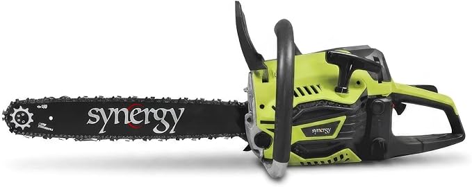 Synergy Motosierra Gasolina Profesional 65cc 3,9CV – Espada 50 cm – Motor 2 Tiempos Potente – Arranque Fácil – Antivibración – Lubricación Automática para Corte de Leña y Tala