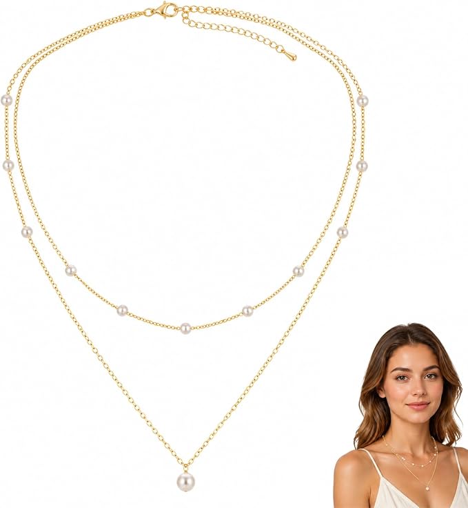 Collar Dorado Mujer Elegante con Perla Brillante, Collar Ajustable Minimalista para Uso Diario o Eventos Especiales, joyería Fina Femenina
