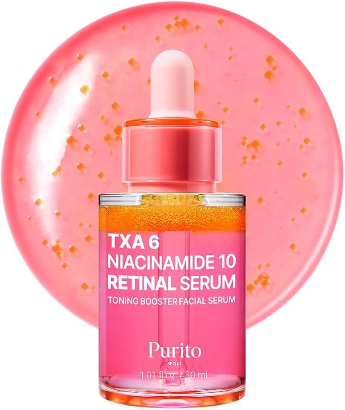 PURITO TXA 6% Niacinamida 10 Retinal Suero Facial, para Manchas Oscuras, Marcas Post-Acné, Tono Desigual e Hiperpigmentación, 16% Fórmula Triple Activa para Piel Clara, Cuidado de la piel Coreana