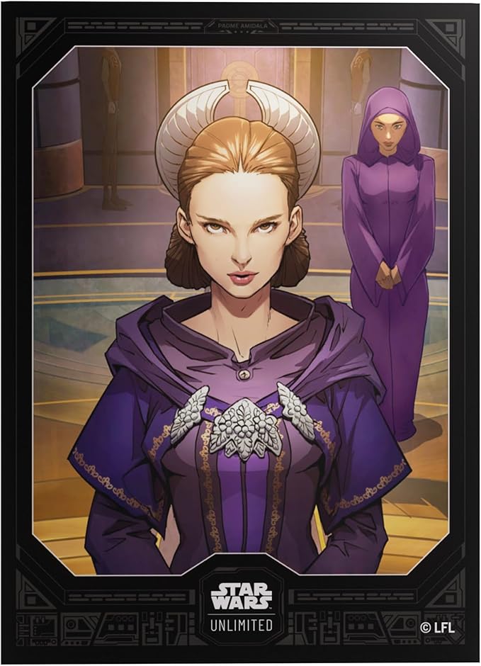 Gamegenic Star Wars Unlimited Padmé Amidala Art Sleeves - Pack de 60 Fundas Ilustradas con Diseño Oficial y 2 Fundas Transparentes, Optimizado para Star Was Unlimited y Otros LCGs y TCGs