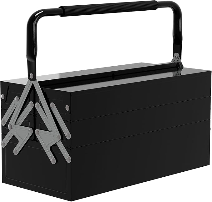 DURHAND Caja de Herramientas Vacía 5 Bandejas 45x20x34,5cm Negro