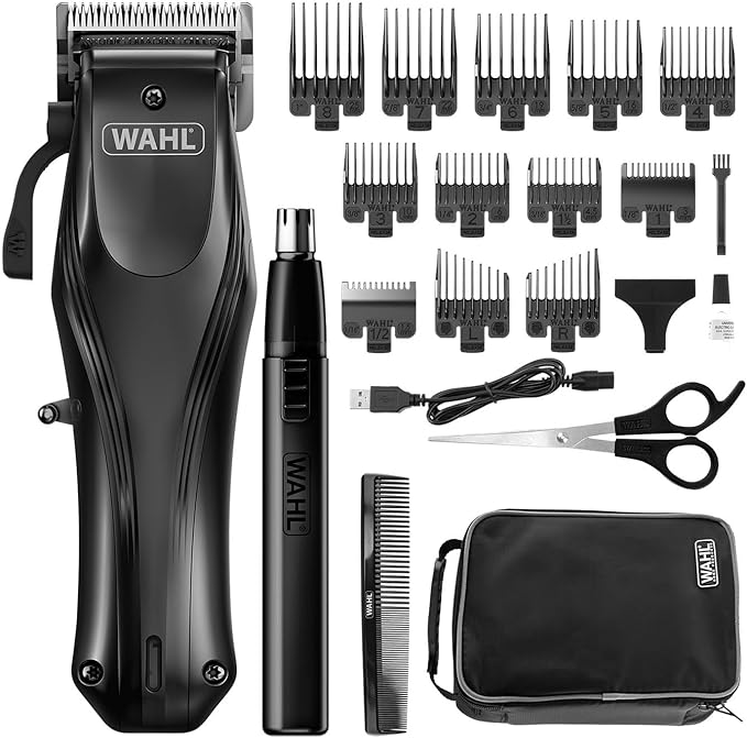 WAHL Rapid Clip, cortapelos para hombres, recargable por USB, depilación de orejas y nariz, cuerpo cónico, cortes de pelo completos en casa, batería de litio, mango ergonómico
