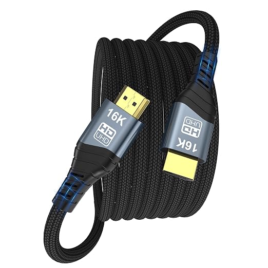 Cable HDMI de 16K 10K 8K, cable HDMI2.2 de alta velocidad de 96 Gbps, 16K@30 Hz, 10K@120 Hz, 8K@60 Hz, 4K@240 Hz, HDCP 2.3 y HDR10 eARC compatible con PS5/Xbox (HDMI Cable 16K 3M)