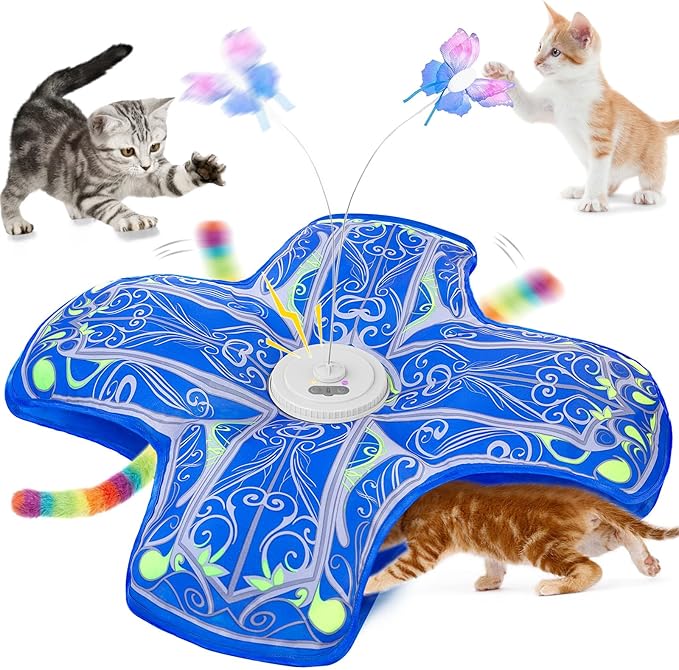 Juguete interactivo para gatos de apartamento [Revalorizado] Recargable, activado por el tacto, juguete para gatos con revoloteo