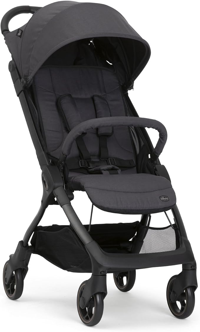 Chicco WE 2 Cochecito Ligero,Plegable de 0 Meses hasta 22 kg,Cochecito de Viaje, Cochecito Ligero para Avión,Reclinable con Posición de Sueño,Arnés Acolchado,Cubierta Compacta y Paraguas Protector
