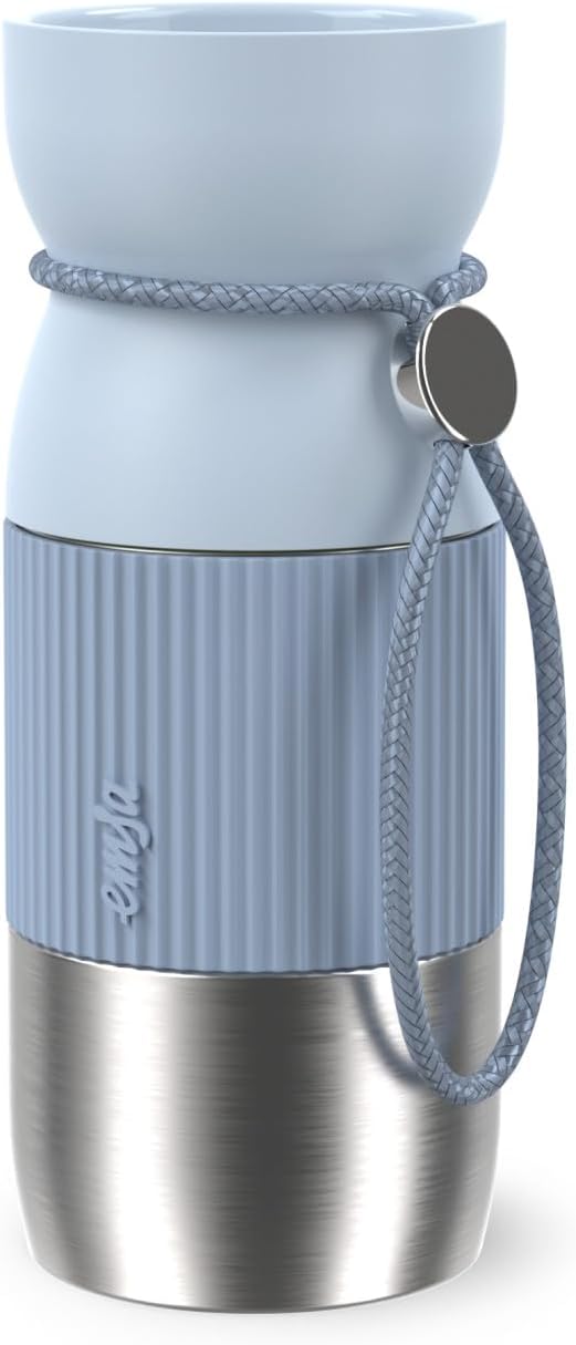 Emsa BeYou Cup Mug, Taza Térmica, Bebida Aromática, 100% A Prueba De Fugas, Apta Para Lavavajillas, 0,36 L, Para Desplazamientos Exterior Oficina, Azul, N2191600