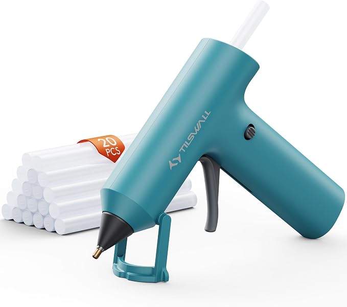 Tilswall Pistola Silicona Caliente Inalámbrica(2Ah) W106s Azul 20 Barras
