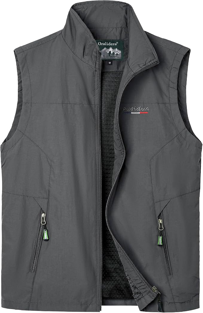 Hombre Chaleco Tipo Safari Multibolsillos Chaqueta Chaleco de Pesca Chaleco de Fotografía Al Aire Libre Versátil para Hombres