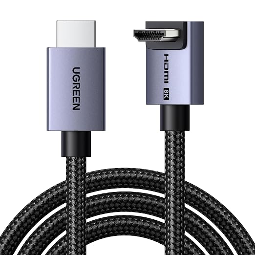 UGREEN 8K Cable HDMI 2.1 Acodado 90° 10K 8K 60Hz Alta Velocidad 48Gbps (2M)