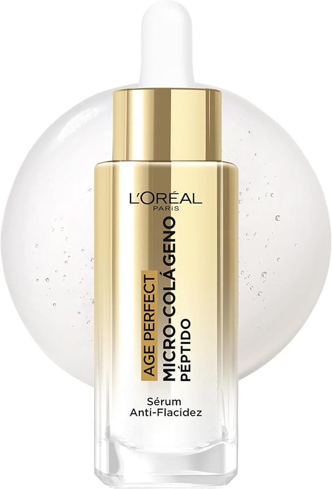 L’Oréal Paris Age Perfect Sérum Anti-Flacidez, Enriquecido con Micro-Péptido de Colágeno y Niacinamida, Ayuda a Reafirmar la Piel, Reducir Arrugas y Manchas. Para Pieles Maduras, 30ml