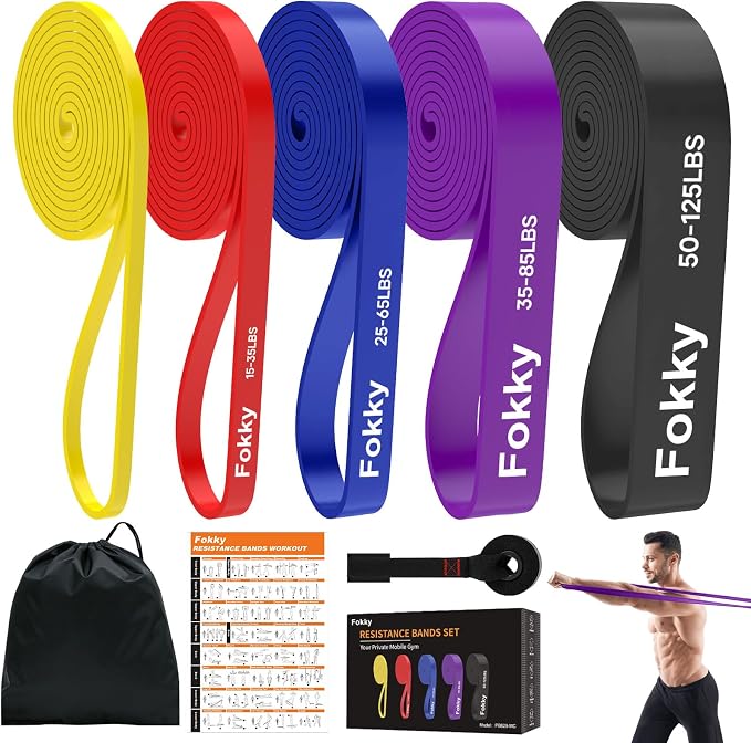 Fokky Gomas Elasticas Musculacion de 5Niveles, Bandas Elasticas Musculacion