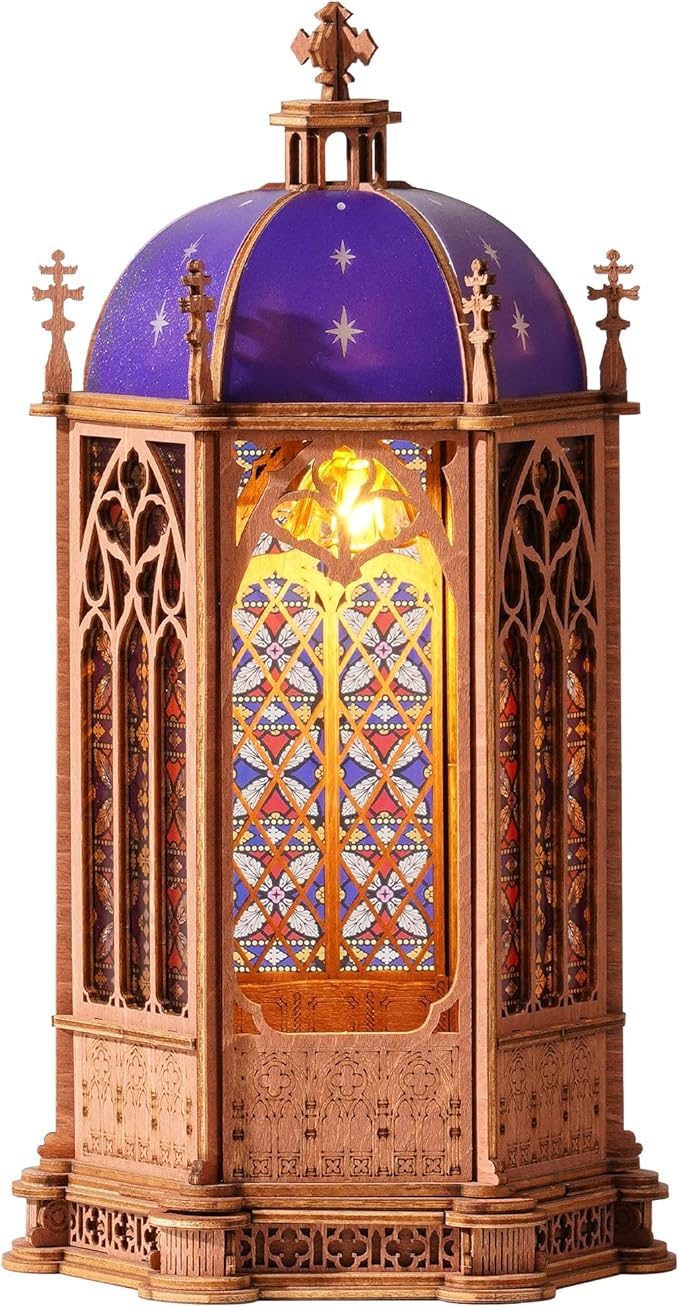ROBOTIME Puzzles 3D, Maquetas de Madera para Adultos - Puzzles de Madera para Adultos, Maquetas de Arquitectura Clásica para Construir Yo mismo para Adolescentes (Starry Dome Cathedra)