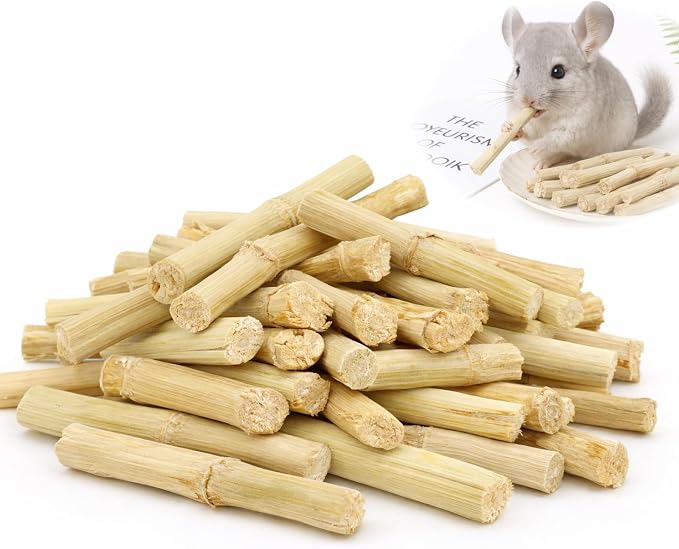 120g Barritas De Bambú Natural para Conejos, palitos Bambu para Conejos, Hámsters, Cobayas Y Chinchillas (Barritas De Bambú Natural 120g)