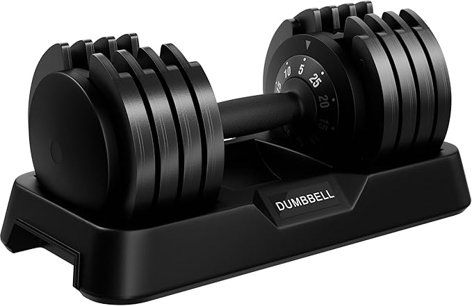 Yaheetech Kit de 1-2pcs Mancuerna Ajustable 5-15 Niveles Rápido 2-25kg Seguridad de Doble Bloqueo, Agarre Antideslizante, Ahorro de Espacio Para Gimnasio en Casa