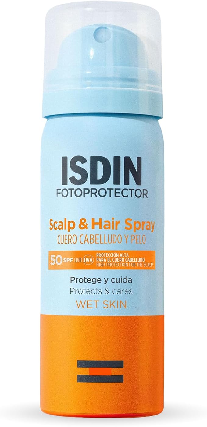 ISDIN Fotoprotector Scalp & Hair Spray SPF 50, Protector solar en spray para el pelo con alta protección para el cuero cabelludo y el cabello, 50 ml