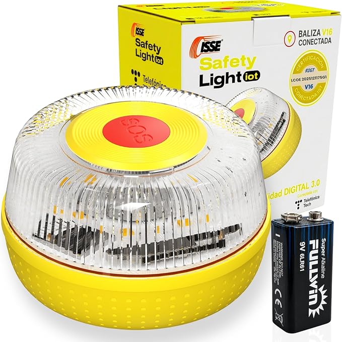 MIAC Baliza V16 Homologada DGT con Geolocalización SIM y Datos Incluidos hasta 2038 - Luz Emergencia Coche Homologado DGT 3.0 - LCOE 2025121175G1