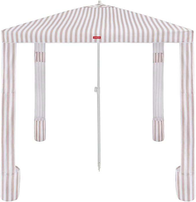 Flamingueo Carpa Playa - Beach Tent - Plegable - Refugio Playa - Parasol Protección Solar UPF 50+ para Jardín, Camping y Piscina - Bolsa Transporte - Fácil Instalación - Poliéster y Aluminio - Beige