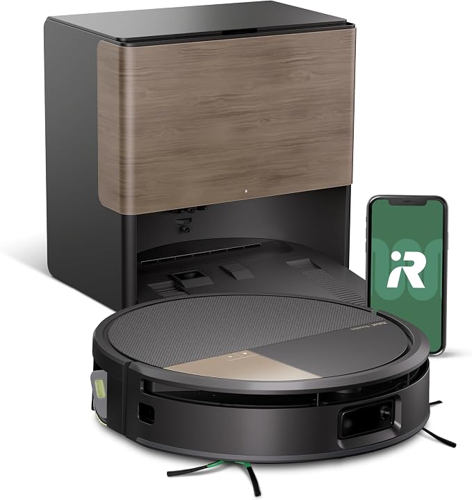 iRobot Roomba Max 775 Combo Base AutoWash multifunción y Agua Caliente, 30.000 Pascales, Rodillo PowerSpin Extensible, Cubierta Protectora, 2 cepillos, Fregado/Secado con Calor, LiDAR 3D con IA, Negro