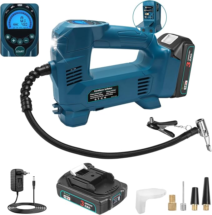 Powarobor Compresor compatible con Makita con 2 baterías y Cargador kit