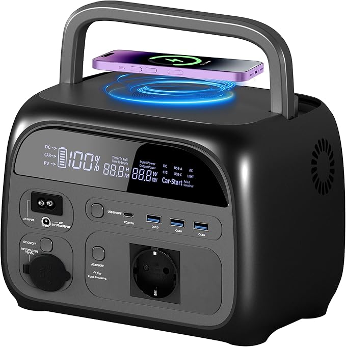 AP400 Estación de Energía Portátil 500W, Generador Solar de 345Wh, Generador con Salidas USB A Y C, Batería LiFePO4 de Carga Rápida para Camping, Viajes por Carretera y Cortes de Luz