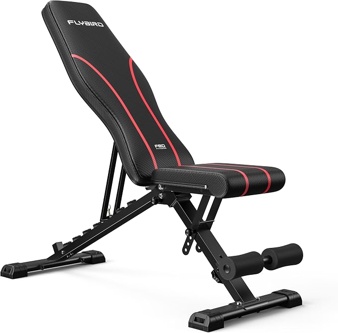Banco de pesas ajustable FLYBIRD, capacidad de carga de 300 kg, banco multifuncional profesional para entrenamiento en casa, banco inclinable plegable para entrenamiento de todo el cuerpo